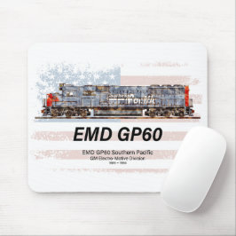 EMD GP60 Diesel Lokomotive und amerikanische Flagg Mousepad