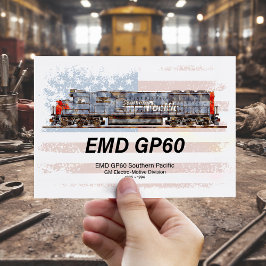 EMD GP60 Diesel Lokomotive und amerikanische Flagg Postkarte