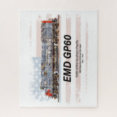 EMD GP60 Diesel Lokomotive und amerikanische Flagg Puzzle (Vertikal)