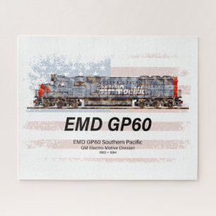 EMD GP60 Diesel Lokomotive und amerikanische Flagg Puzzle
