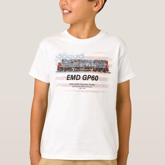 EMD GP60 Diesel Lokomotive und amerikanische Flagg T-Shirt (Vorderseite)