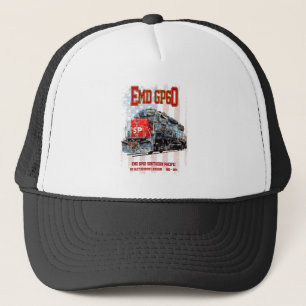 EMD GP60 Diesel Lokomotive und amerikanische Flagg Truckerkappe
