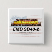 EMD SD40-2 Diesellokomotive. Amerikanische Flagge Button (Vorderseite)