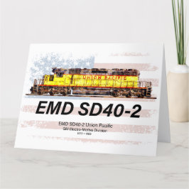 EMD SD40-2 Diesellokomotive. Amerikanische Flagge Dankeskarte