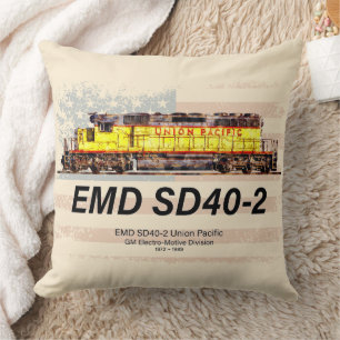 EMD SD40-2 Diesellokomotive. Amerikanische Flagge Kissen