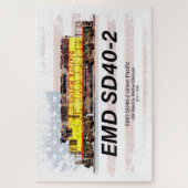 EMD SD40-2 Diesellokomotive. Amerikanische Flagge Puzzle (Vertikal)