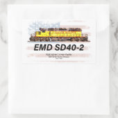 EMD SD40-2 Diesellokomotive. Amerikanische Flagge Rechteckiger Aufkleber (Tasche)