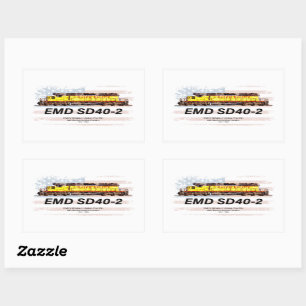 EMD SD40-2 Diesellokomotive. Amerikanische Flagge Rechteckiger Aufkleber