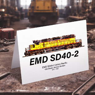 EMD SD40-2 Diesellokomotive. Gewerkschaft Pazifik Dankeskarte