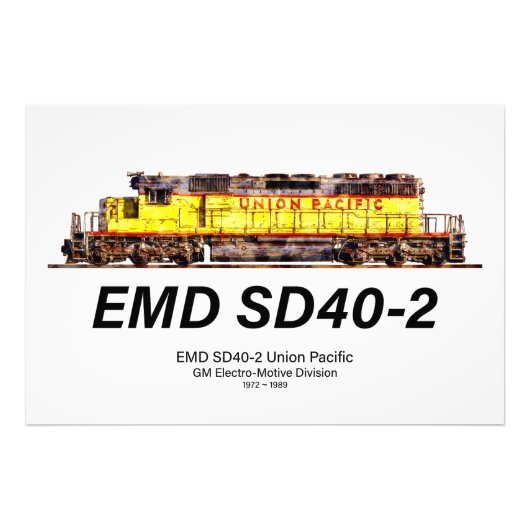 EMD SD40-2 Diesellokomotive. Gewerkschaft Pazifik Fotodruck (Vorne)