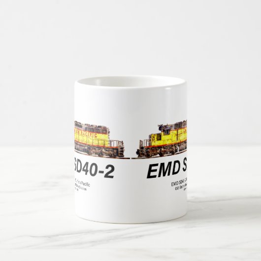 EMD SD40-2 Diesellokomotive. Gewerkschaft Pazifik Kaffeetasse (Mittel)