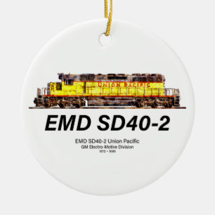 EMD SD40-2 Diesellokomotive. Gewerkschaft Pazifik Keramik Ornament