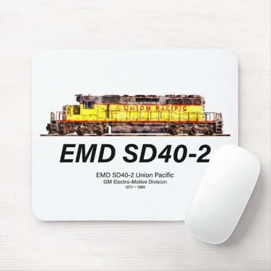 EMD SD40-2 Diesellokomotive. Gewerkschaft Pazifik Mousepad (Mit Mouse)