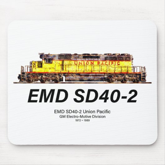 EMD SD40-2 Diesellokomotive. Gewerkschaft Pazifik Mousepad (Vorne)