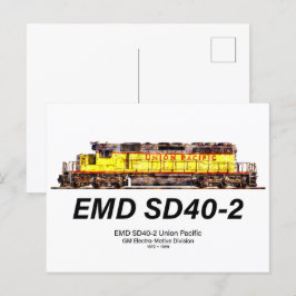 EMD SD40-2 Diesellokomotive. Gewerkschaft Pazifik Postkarte
