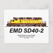 EMD SD40-2 Diesellokomotive. Gewerkschaft Pazifik Postkarte (Vorderseite)