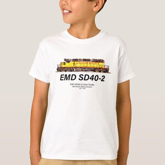 EMD SD40-2 Diesellokomotive. Gewerkschaft Pazifik T-Shirt (Vorderseite)