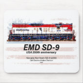 EMD SD-9 Locomotive USA 250th Anniversary Livery Mousepad (Vorne)