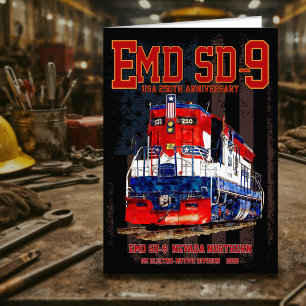 EMD SD-9 Lokomotive USA 250. Jubiläumsbemalung Dankeskarte