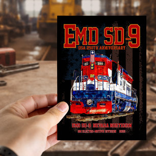 EMD SD-9 Lokomotive USA 250. Jubiläumsbemalung Postkarte