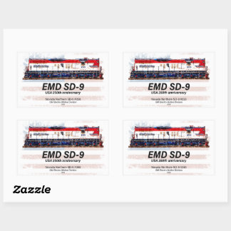 EMD SD-9 Lokomotive USA 250. Jubiläumsbemalung Rechteckiger Aufkleber