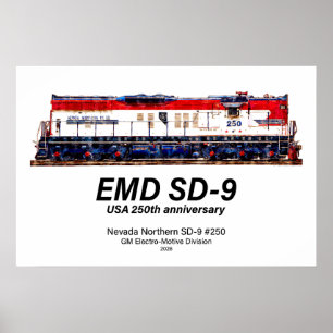 EMD SD-9 USA 250. Jubiläums-Erbelokomotive Poster