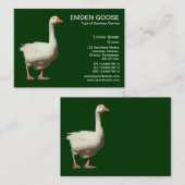 Emden Goose - Dunkler Wald |grün Visitenkarte (Vorne/Hinten)