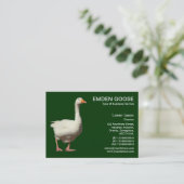 Emden Goose - Dunkler Wald |grün Visitenkarte (Stehend Vorderseite)