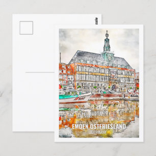 Emden Ostfriesland Deutschland Reisen Place Waterc Postkarte