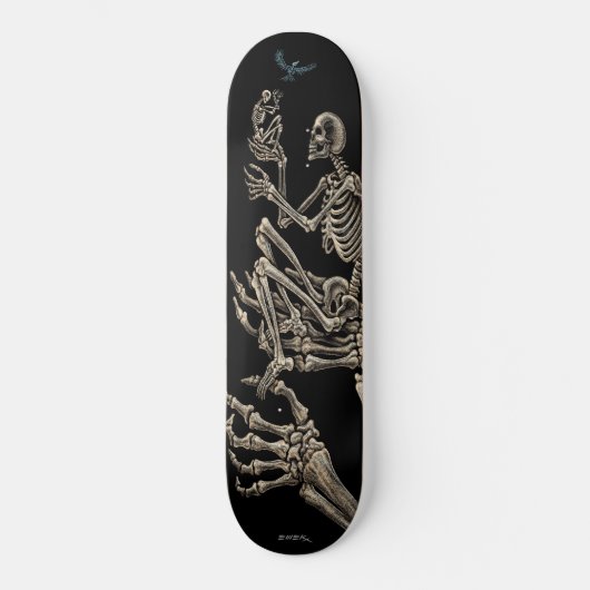 Emek "Skelettvogel" Skateboard (Vorderseite)