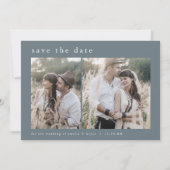 EMELIA 2 Foto Simple Boho Navy Dark Blue Wedding Save The Date (Vorderseite)