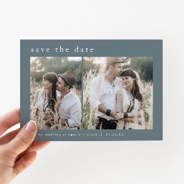 EMELIA 2 Foto Simple Boho Navy Dark Blue Wedding Save The Date