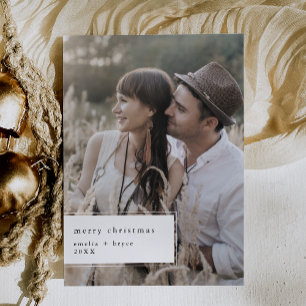 EMELIA Black Printable Niedlich Einzigartiges Foto Feiertagskarte