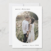 EMELIA Black Simple Modern Family Foto Weihnachten (Vorderseite)