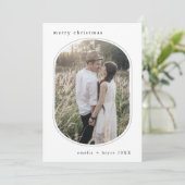 EMELIA Black Simple Modern Family Foto Weihnachten (Stehend Vorderseite)