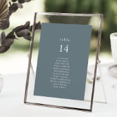 EMELIA Blue Minimal Wedding Seating Chart Cards