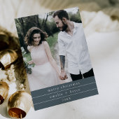 EMELIA Blue Simple Family Foto Frohe Weihnachten