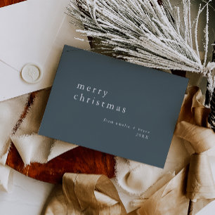 EMELIA Blue Simple Modern Family Frohe Weihnachten