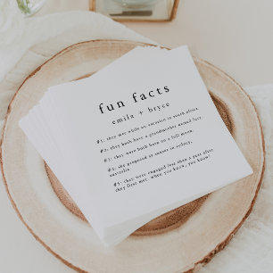 EMELIA Boho Minimalistische einmalige Fun Fakt Hoc Serviette