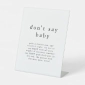 EMELIA Boho Simple Say Baby Game Baby Shower Sockelschild (Vorderseite)