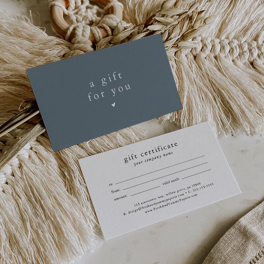 EMELIA Dark Blue Voucher Geschenkgutschein Vorlage