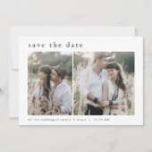 EMELIA Einfaches 2-Foto Modernes Wintermonat Save The Date (Vorderseite)