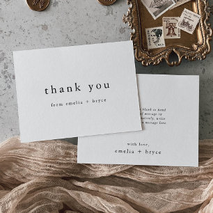 EMELIA Einzigartig Schwarz-weiß Minimalistisch Dankeskarte