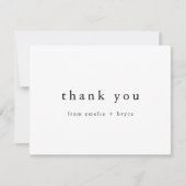 EMELIA Einzigartig Schwarz-weiß Minimalistisch Dankeskarte (Vorderseite)