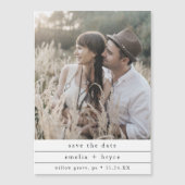 EMELIA Einzigartiges Foto - Neutrale Hochzeit rett Magneteinladung (Vorderseite)