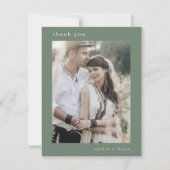 EMELIA Flachbergbahn Modern Foto Hochzeit Dankeskarte (Vorderseite)