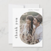 EMELIA Flat Modern Boho Minimalistische Foto Hochz Dankeskarte (Vorderseite)