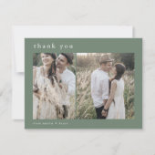 EMELIA Flat Nature Rustic Woodland 2 Foto Hochzeit Dankeskarte (Vorderseite)