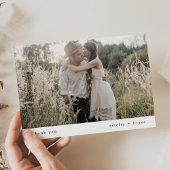 EMELIA Flat Rustic Simple Modern Foto Wedding Dankeskarte