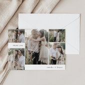 EMELIA Flat Simple Modern Boho Multi Foto Wedding Dankeskarte